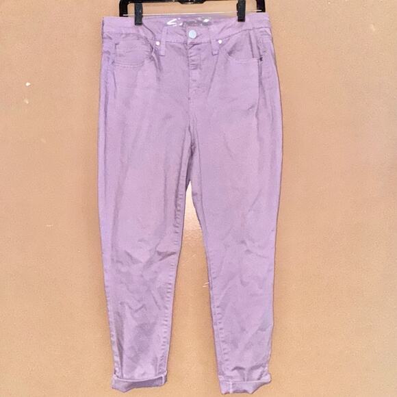 Seven 7 Jeans Mid Rise Ankle Skinny Purple Stretch Jeans Women's - Size 12 - Picture 1 of 12